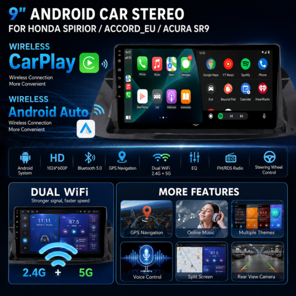 18ff6e97-48f3-4a63-aa19-eb1b74143a8d Carplay Android Car Stereo Gps Navigation for Honda Spirior Accord EU Acura SR9 2009-2015 BT Touch Screen Car Radio Video Player