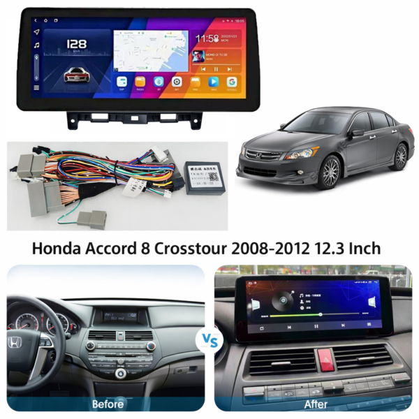 12.3'' Car Radio for Honda 8th Generation Accord 2008-2013 GPS Navigation Car Stereo Car Multimedia Touch Screen Video Player