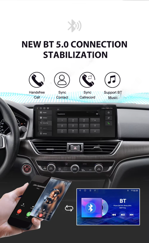 6 (1) 12.3'' Car Radio for Honda Accord Inspire 2018-2022 GPS Navigation Car Stereo Car Multimedia Touch Screen Video Player