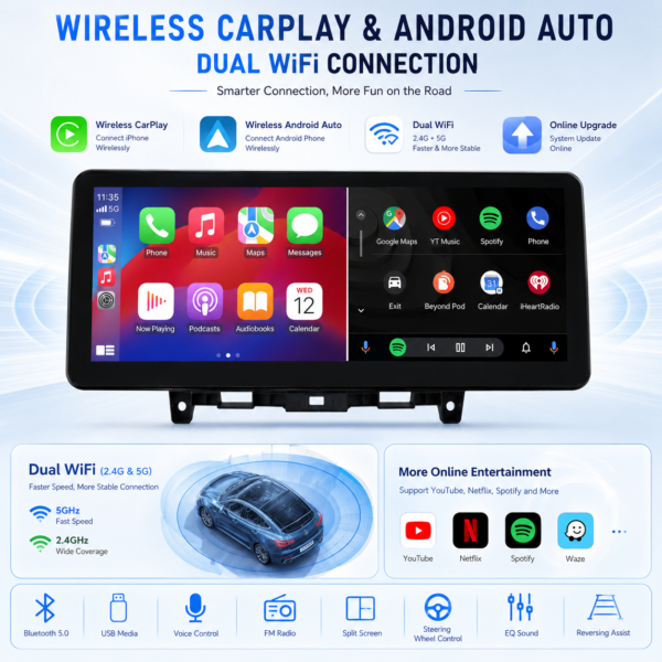 12.3'' Car Radio for Honda 8th Generation Accord 2008-2013 GPS Navigation Car Stereo Car Multimedia Touch Screen Video Player