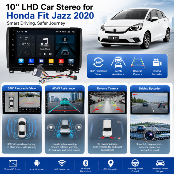 EU Stock Carplay Android Auto Car Radio for HONDA FIT JAZZ 2020-2022 Car DVD Player Head Unit Car Screen Fast Shipping
