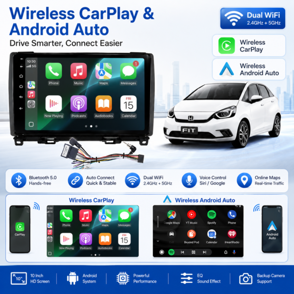 EU Stock Carplay Android Auto Car Radio for HONDA FIT JAZZ 2020-2022 Car DVD Player Head Unit Car Screen Fast Shipping