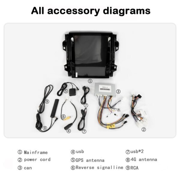 12.1inch Android 13 Tesla Screen for TOYOTA Fortuner 2016 2017 2023 Hilux Car Radio Stereo Multimedia GPS Carplay Video Player