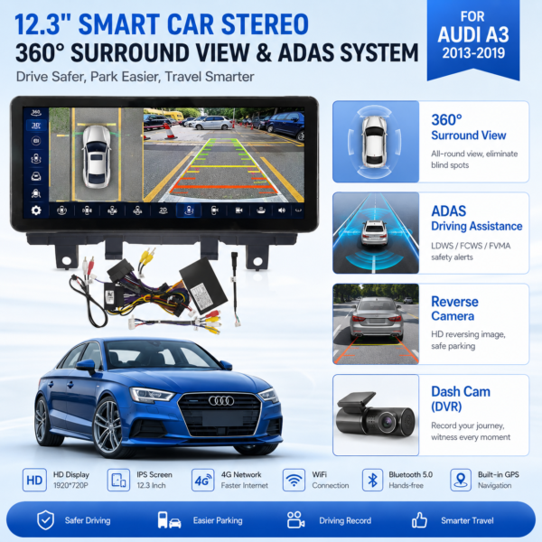 13-192 or AUDI A3 2005-2024 8 Core Android14 Auto Carplay OLED 4K Dashboard TV Factory Price Car Video Player Multimedia GPS Navigation
