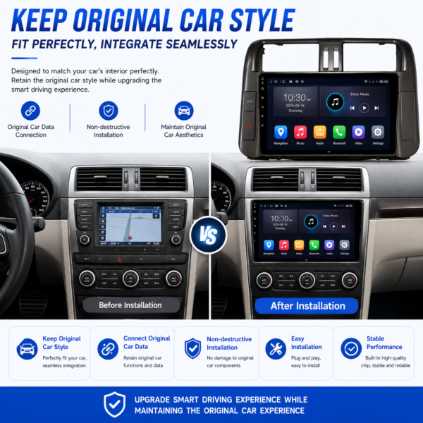 14805491-9484-4ca3-b719-5882cedf1192 for toyota Land Cruiser Prado 2010-2013Android 9INCH Touch Screen Smart Android Navigation Car Screen GPS Radio Multimedia Player