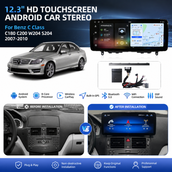 4e648540-cea7-42a6-91c7-fa8296c0de14 12.3-inch Android Multimedia Player for Mercedes-Benz C-Class W204
