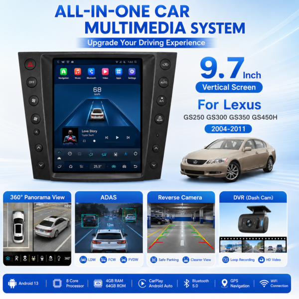 Advanced 9.7'' 2DIN Android Car Screen for Lexus GS250 GS350 GS450H android multimedia Auto Video High Resolution TouchScreen GPS Multimedia Player car nvigation