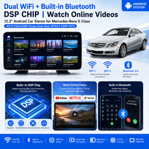 Mercedes E Class Android Touch Screen GPS Player
