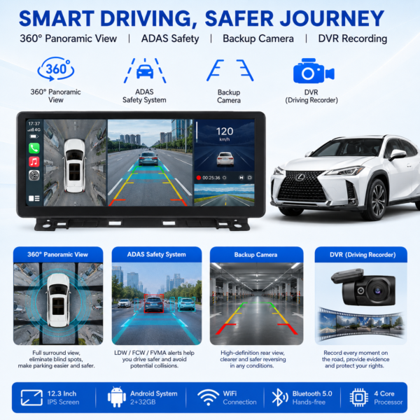 for Lexus NX200t NX300h 2015-2021 Carplay Android 13 Car Stereo Car Multimedia Player GPS Head Unit Touch Screen CAR NAVIGATION