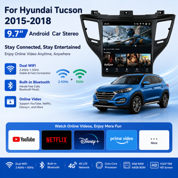 71e6a579-b98d-4b2f-9e8d-d58e99075f0a for Hyundai Tucson 2015-2018 Car Radio Tesla Screen Multimedia Video Player Navigation GPS Android 13 Carplay BT Wifi DSP