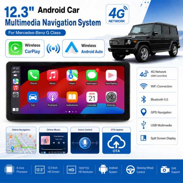 Mercedes Benz G Class Android 14 Car Multimedia Player