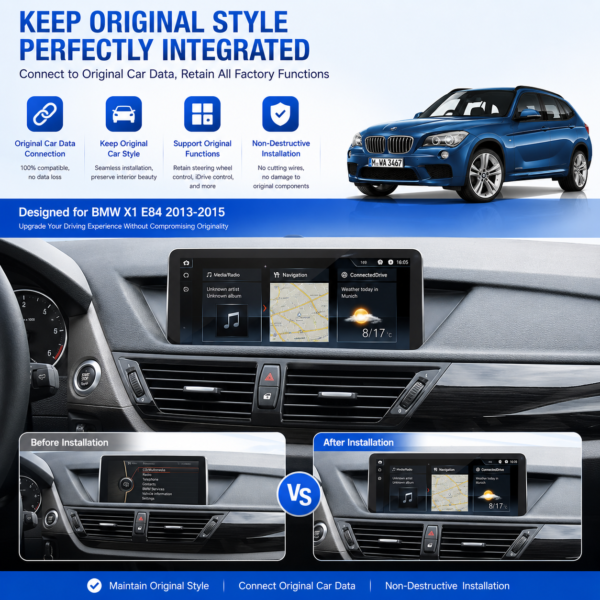 7c2b3ef3-cf39-46f7-8b53-8d61ae4b1b5d 12.3 Inch GPS Navigation WiFi 4G Carplay Stereo for BMW X1