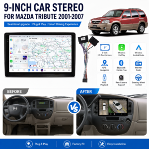 for Mazda Tribute 2001-2005 2Din 9inch Car Radio  Android Auto radio Car Stereo DVD GPS Navigation Player Android Auto Carplay