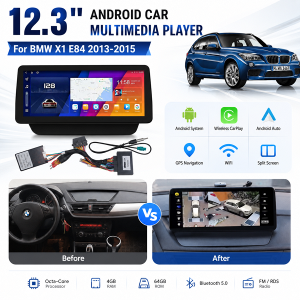 96b258db-9d2a-4eb0-93e2-b7ed5a99ffe4 12.3 Inch GPS Navigation WiFi 4G Carplay Stereo for BMW X1