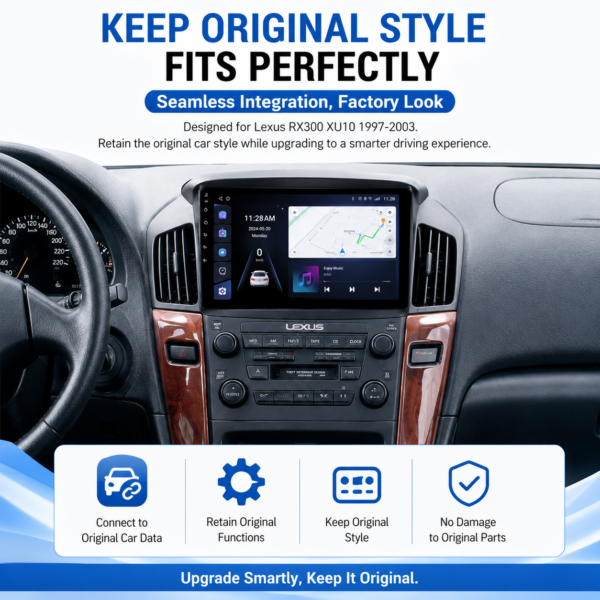 for Lexus RX300 1997-2003 Android Car Radio Player WIFI GPS Carplay BT FM 9 Inch Touch Screen 8 Core 4G Android Auto Car Stereo