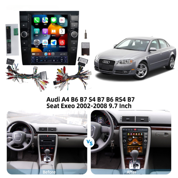 12.3 Inch Carplay for Audi A4 2002-2024 Android 13 Wireless Car Radio GPS Navi Head Unit Multimedia Player Ultra-thin Screen