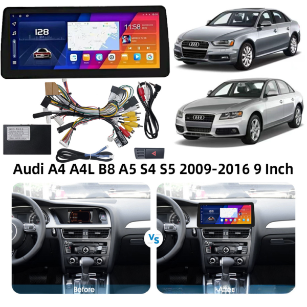12.3 Inch Carplay for Audi A4 2002-2024 Android 13 Wireless Car Radio GPS Navi Head Unit Multimedia Player Ultra-thin Screen