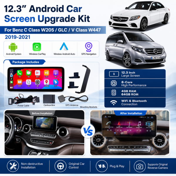 a0dc0004-1bc5-47f4-a7fb-019dd413151d Android 13 Touchscreen for Mercedes C W205 & GLC X253