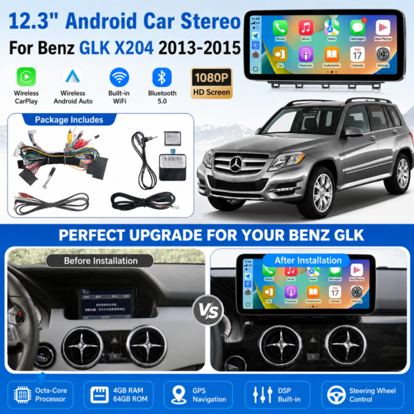 a243c09c-c183-471c-9129-92b4873adc22 12.3 Inch Android 13 Stereo for Mercedes GLK 300 350