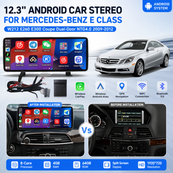 Mercedes E Class Android Touch Screen GPS Player