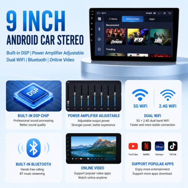 SUNBOW for Toyota Fortuner Hilux 2005-2014 9inch Android Touch Screen Car Dvd Radio Video Audio Gps Navigation Player