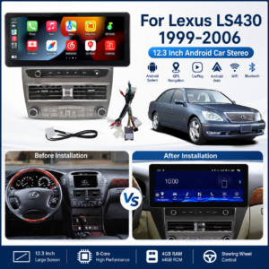 for Lexus LS430 1999-2006 stereo 12.3inch Touch IPS Screen Android Car Radio GPS Navigation Multimedia DVD Player