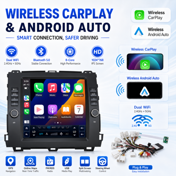 cbd2403f-4011-4eda-84e6-465f69f17036 9.7inch Android Car Stereo for Toyota Land Cruiser Prado 120 Lexus GX470 2002-2009 Vertical Tesla Style Built-in GPS CAR navigation touch screen