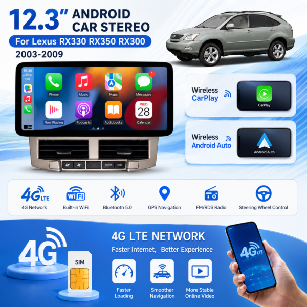 d31007ba-af02-402c-b5c7-487baa1c42c8 for Lexus RX-300/330/350 2003-2009 12.3'' SCREEN car navigation Android Car Stereo 8 Core Wireless CarPlay Android Auto touch screen