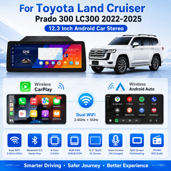 d5467436-398c-4d07-95f5-19bd2ae51d39 Premium Android Car Radio for Toyota LC300 12.3" Touch Screen Multimedia Android Car Radio 2022-2025 Carplay Auto Headunit Monitor