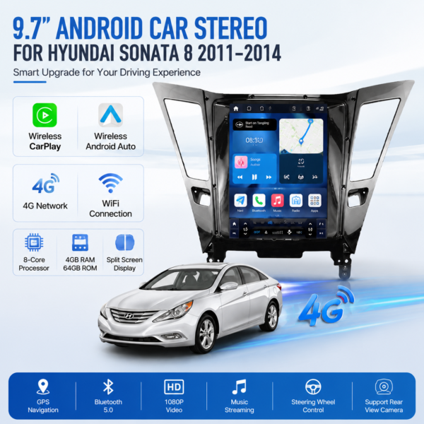 d8170340-86f1-49bc-b623-a2f430df19ab for Hyundai 2011-2014 Sonata Car Radio Player 9.7inch Android Touch Screen 8Core IPS 8+256G Multimedia DVD Pleyer