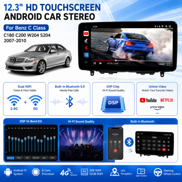 d953d7da-61a8-471e-8610-b2cb75ff64ed 12.3-inch Android Multimedia Player for Mercedes-Benz C-Class W204