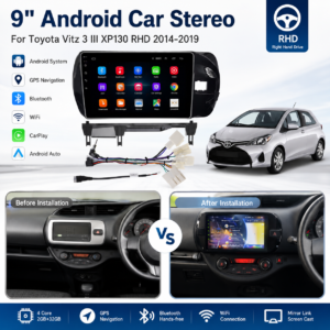 f52ea5d0-5677-4822-94d3-5f3038866668 9" 2DIN Android Car Entertainment System for Toyota Vitz XP130 2014-2019 9inch Android13 Full Touch Wifi Gps Radio Video Car Dvd Player with Apple Carplay