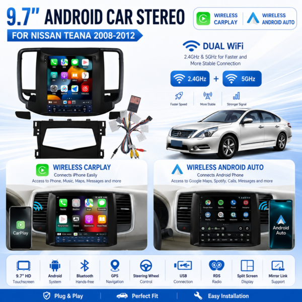 竖屏 For Nissan Teana 2008-2014 12.3/9.7inch Android Multimedia Player Multimedia Player Navigation Android Head Unit Touch Screen