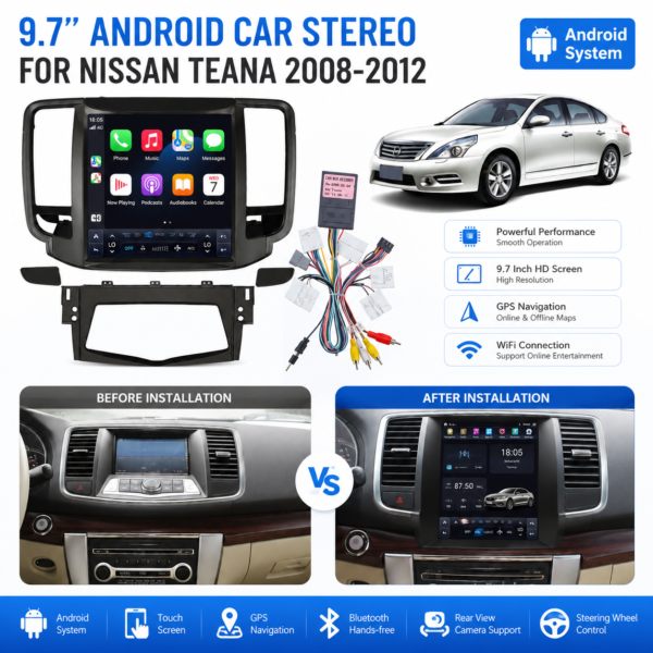 竖屏1 For Nissan Teana 2008-2014 12.3/9.7inch Android Multimedia Player Multimedia Player Navigation Android Head Unit Touch Screen